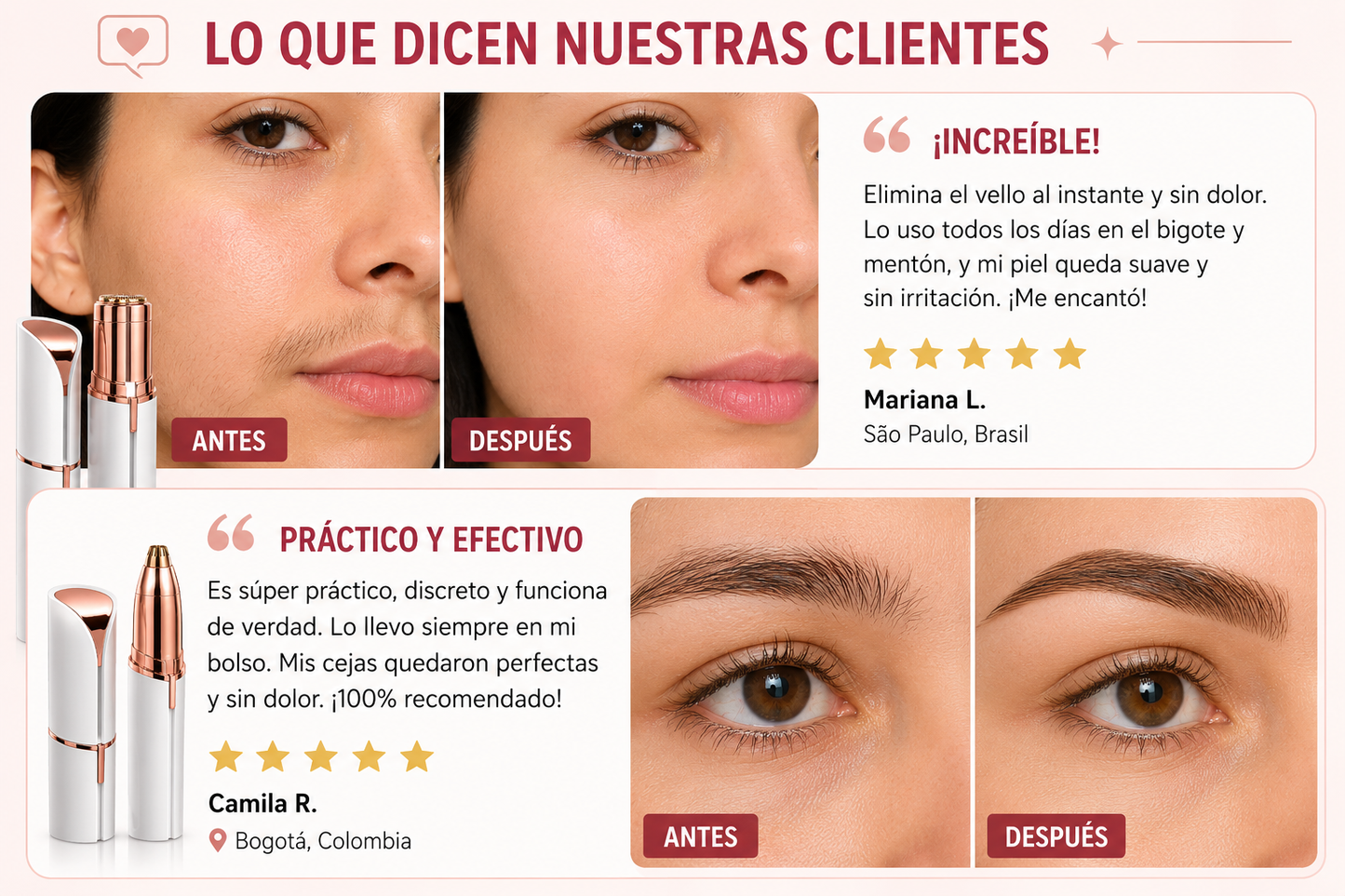 🔥 ¡Combo con 2 Depiladoras Faciales! Máxima Precisión, Calidad Profesional y Piel Perfecta Todos los Días 💖