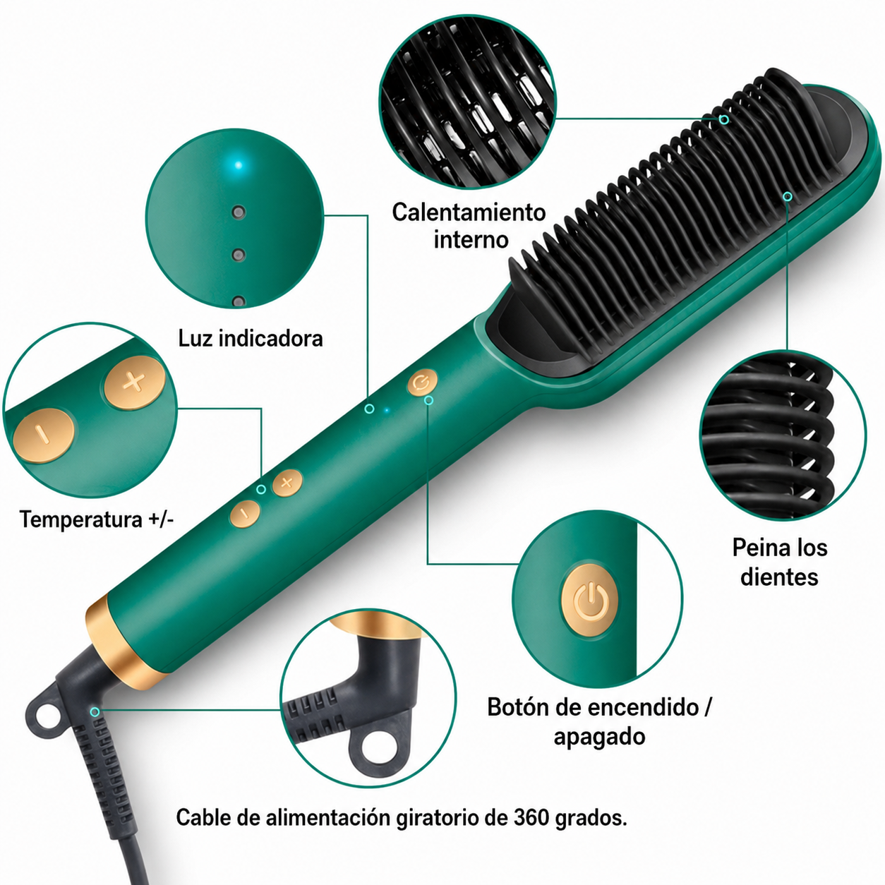 CEPILLO ALISADOR ✨ El Secreto Para Un Cabello Perfecto en Minutos 🔥 Luce Hermosa Todos Los Días Sin Gastar en Salón